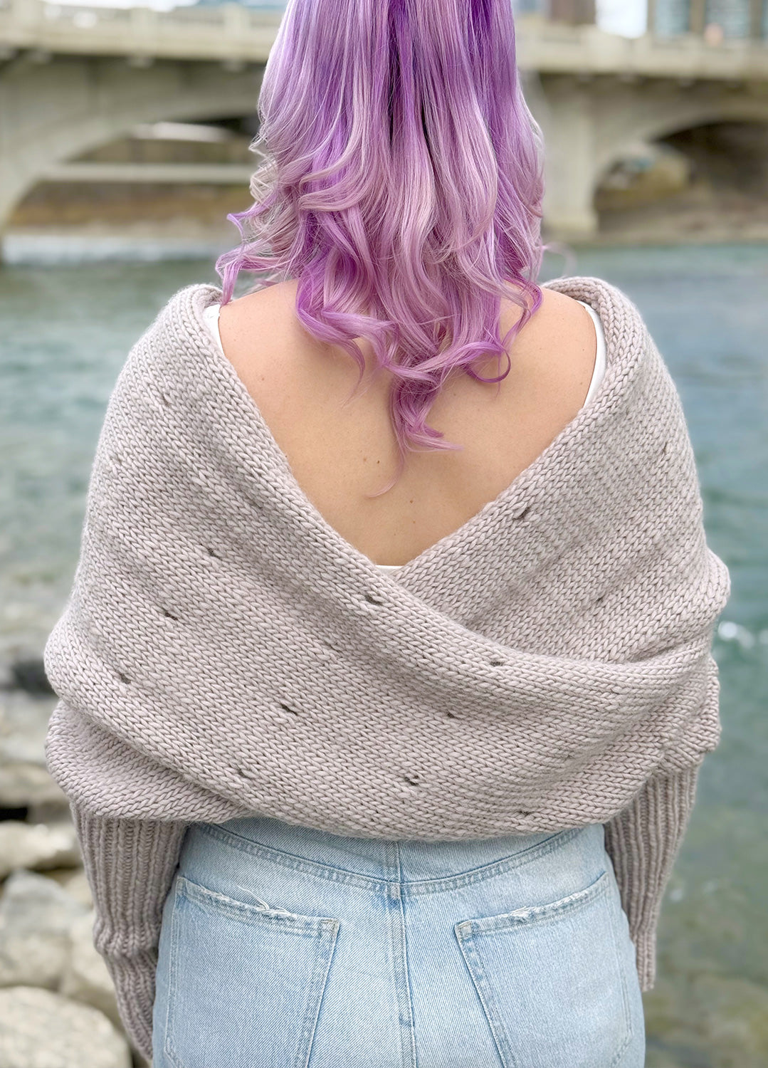 Easy Eyelet Sweater Scarf x @knitatude Kit - Monthly Deal