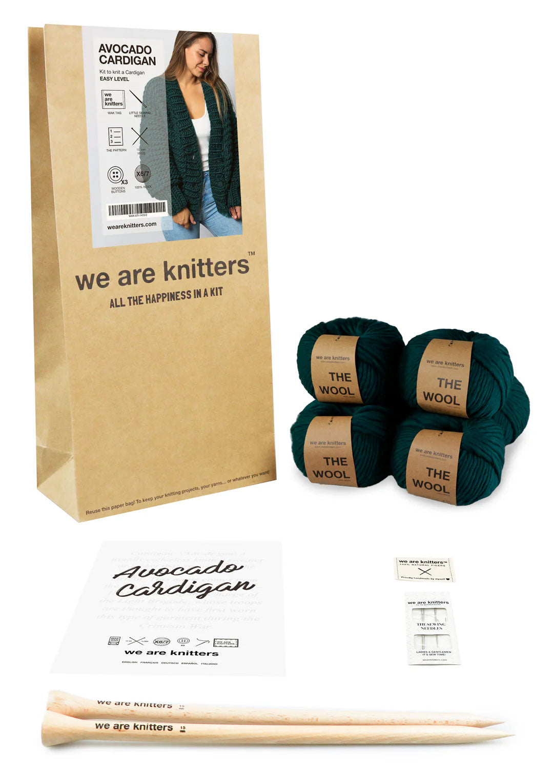 Avocado Cardigan Kit - Yummy Yarn Version
