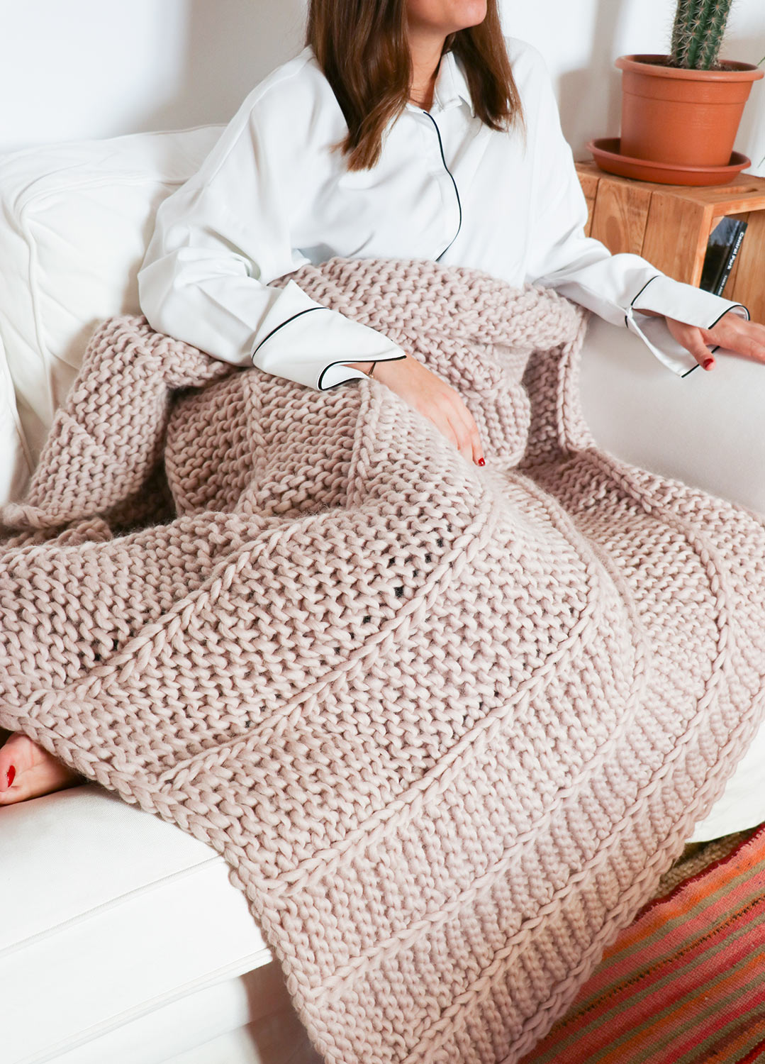 Knitting Pattern Best Knit Throw Blanket PATTERN: Herringbone