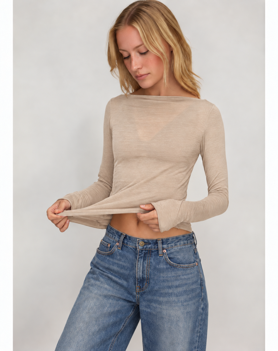 Super soft Boat Neck Shirt with Cashmere (Coming Soon)