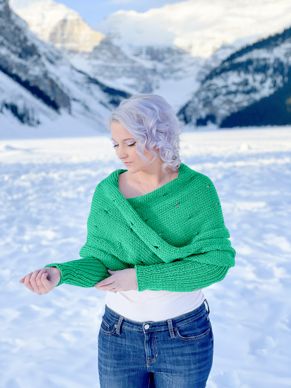 Easy Eyelet Sweater Scarf x @knitatude Kit Premium Version – We