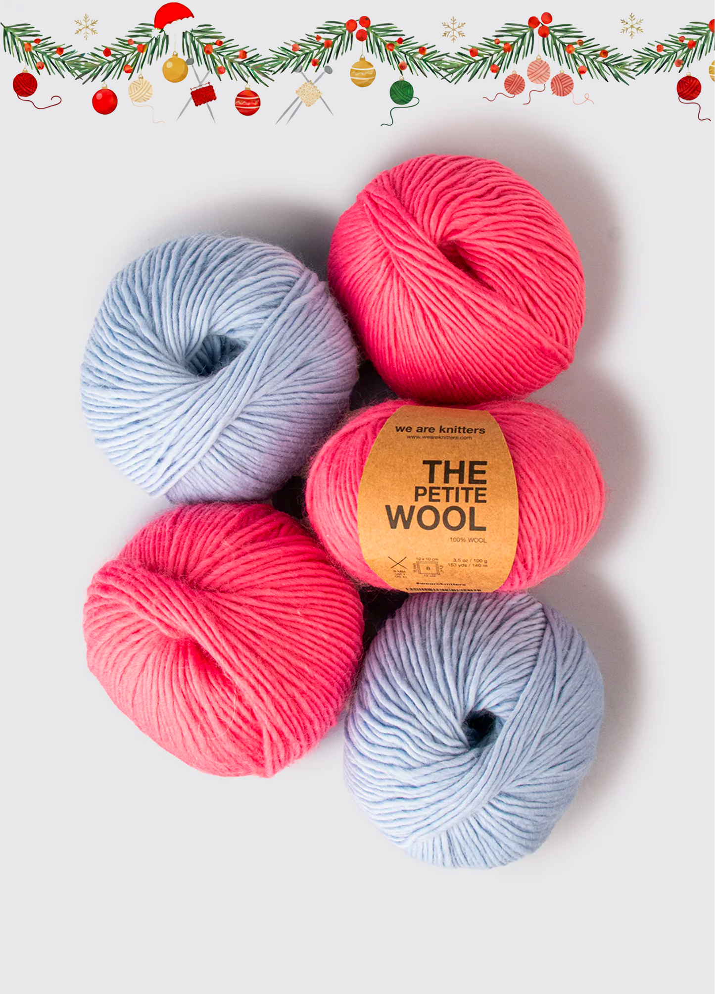 5 Pack of Petite Wool Yarn Balls