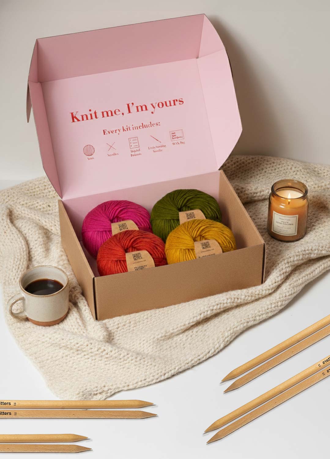 Friendsgiving Knitting Party Kit - Knit Matching Scarves