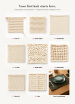 Placemat & Coaster - Beginner Sampler Kit - Learn The Basics Knitting Kit