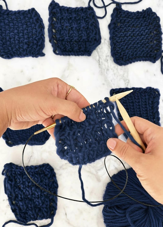 Stitch Sampler Kit: Learn The Basics Knitting Kit - Make your first Placemat & Coasters - Yummy Version
