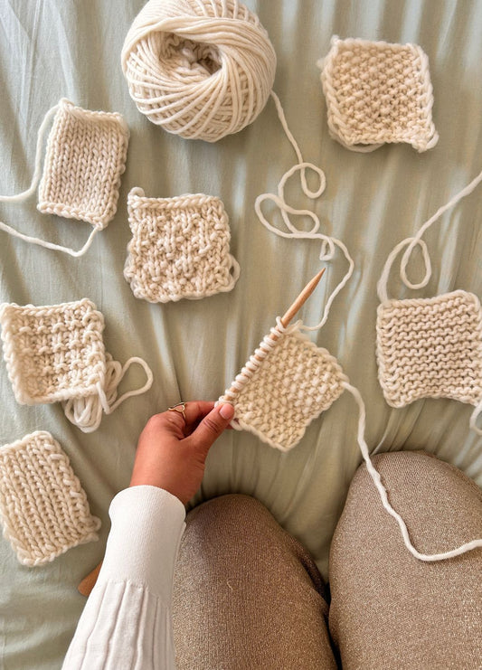 Stitch Sampler Kit: Learn The Basics Knitting Kit - Make your first Snood