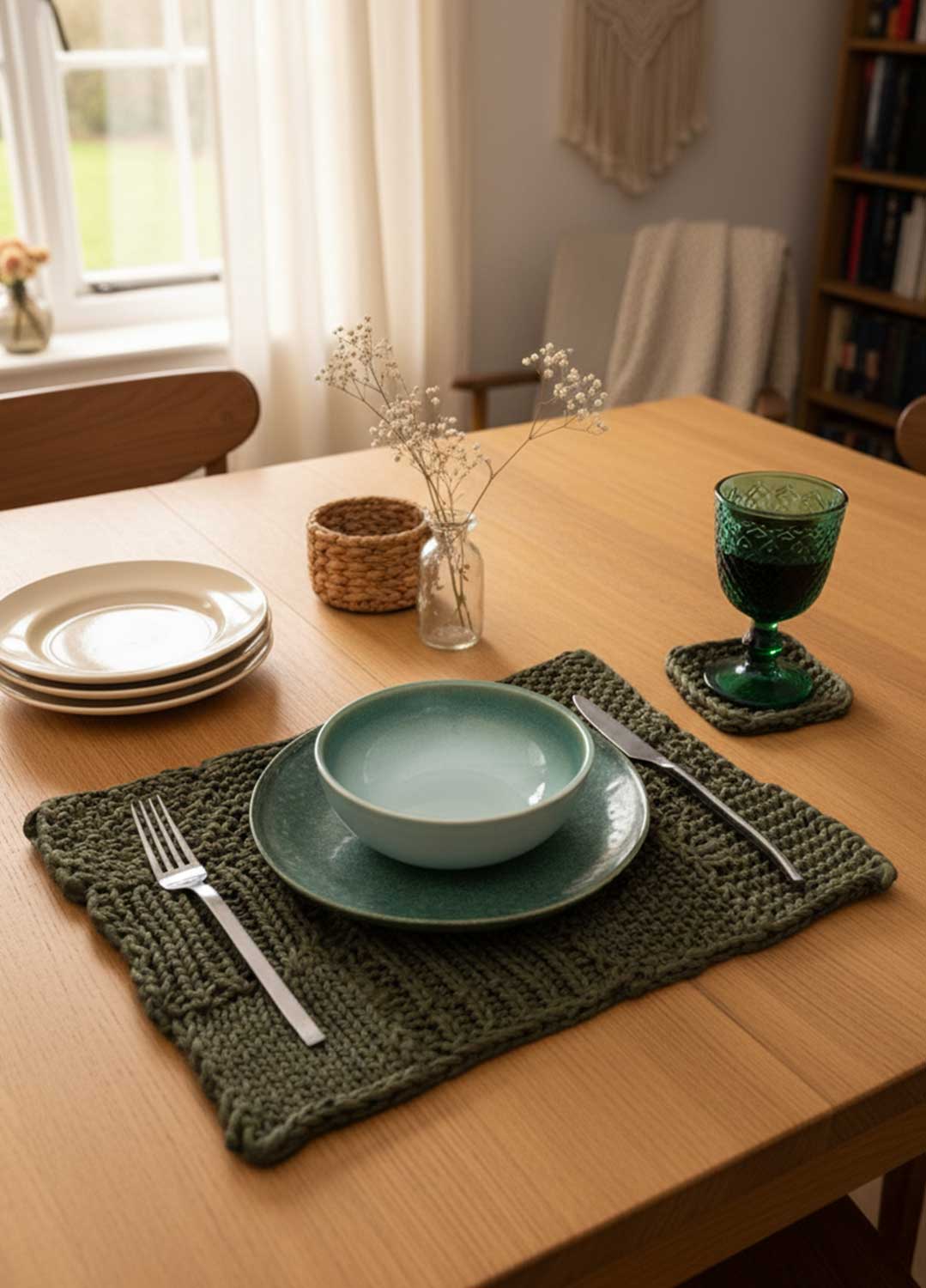 Stitch Sampler Kit: Learn The Basics Knitting Kit - Make your first Placemat & Coasters